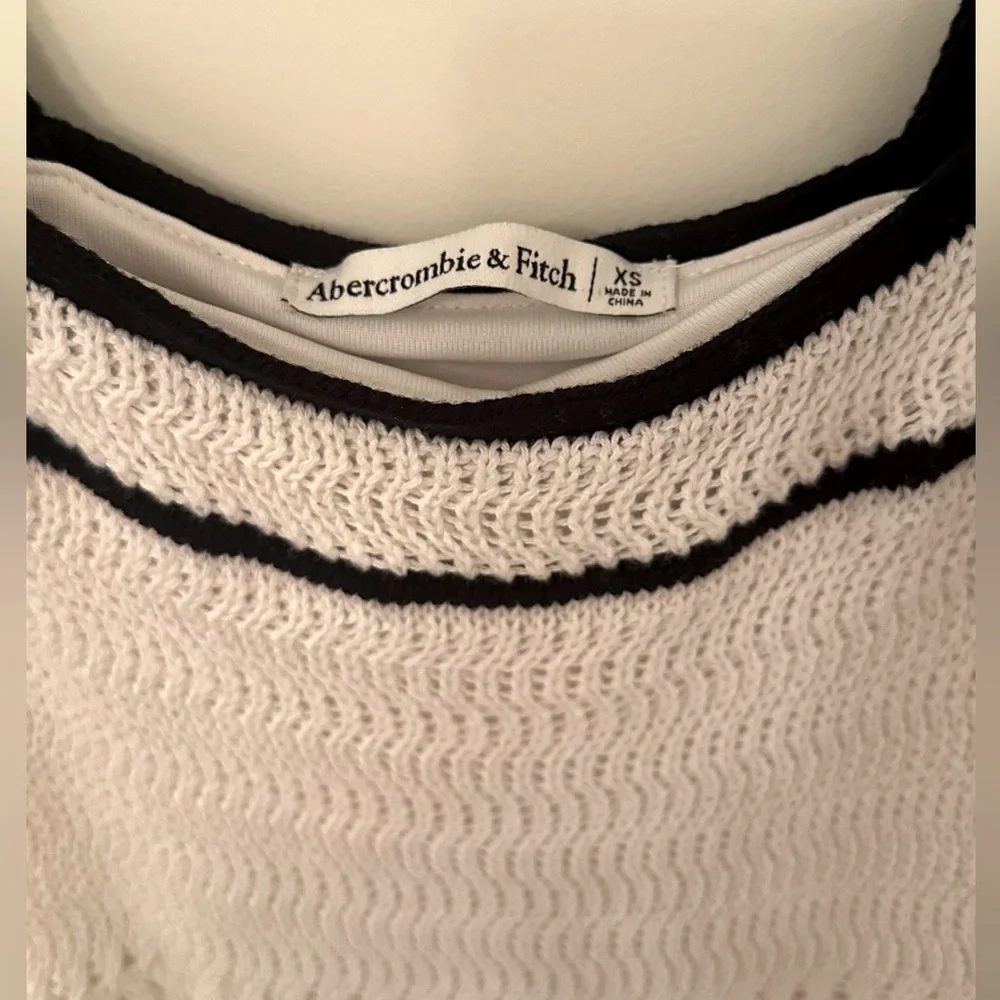 Abercrombie & Fitch Cream Maxi Dress with Black Trim